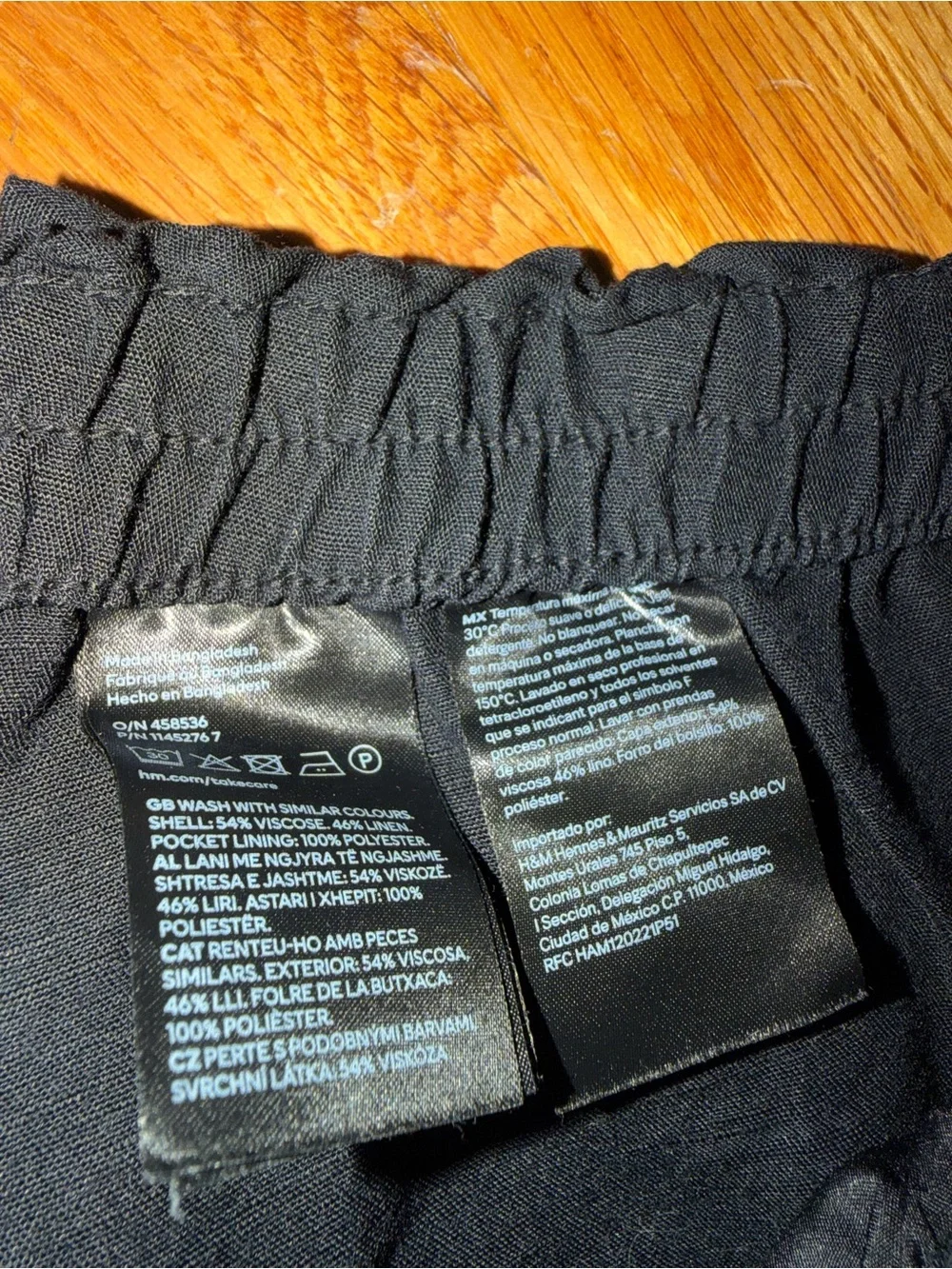 H&M Wide Leg Linen Blend Pants - Black